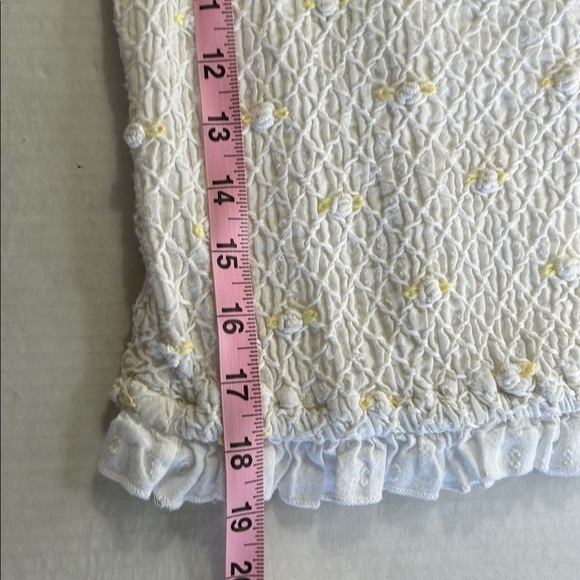 FREE PEOPLE CECELIA SMOCKED EMBROIDERED FLORAL CROPPED TOP SZ M - Picture 13 of 16